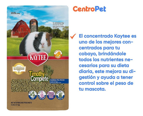 Heno Timothy Complete Alimento Cobayos Kaytee Pellets 2.2kg