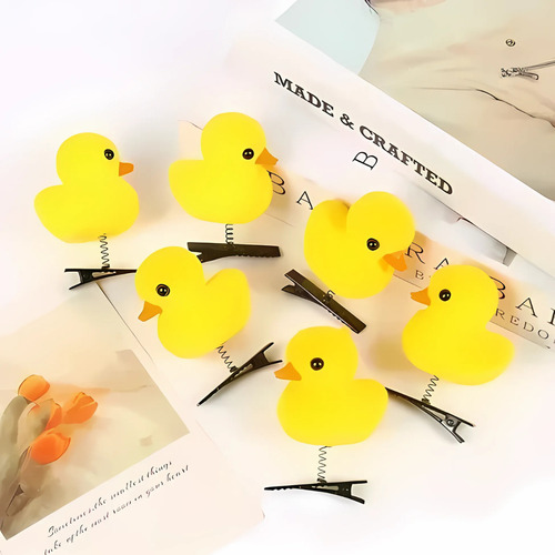 Patitos Pollitos Broche Accesorio Cabello Moda Kawaii 100pza Color Amarillo