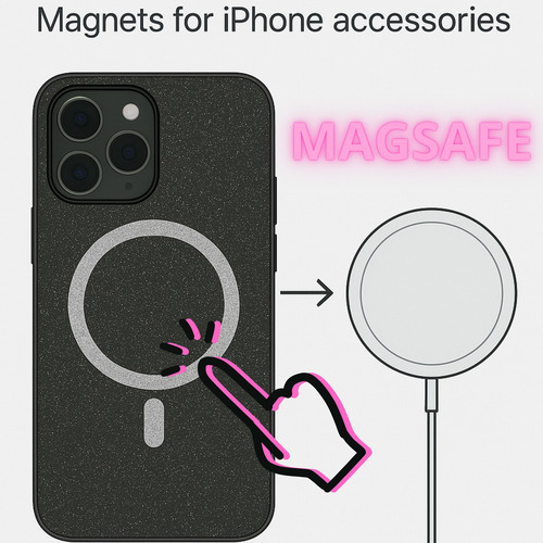 Soporte + Funda Celular Magsafe Glitter Combo P/ Ip 14 Y 15 Violeta Galletita Louis Vuitton
