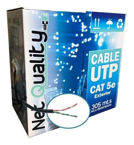 Rollo Cable Utp 2 Pares Exterior Categoría 5e X 305 Metros