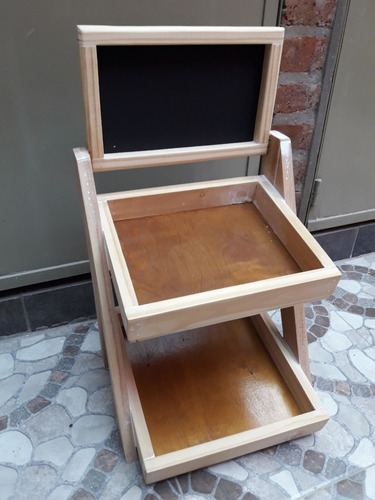 Escalerita Exhibidor Candy Mostrador Prod + Pizarra Superior