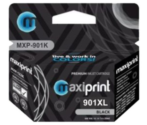 Cartucho De Tinta Maxiprint 901xl Negro Compatible Con Hp