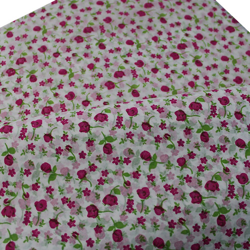 Imagem 1 de 1 de Papel De Seda Estampado Pacote 50 Folhas Flores Rosas