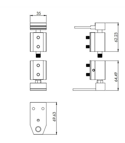 Pivote Descentrado Para Puerta De Aluminio Negro
