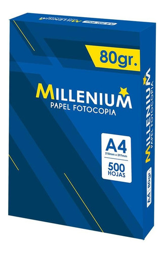 Papel Bond Fotocopia Millenium A4 80gr Pqtx500
