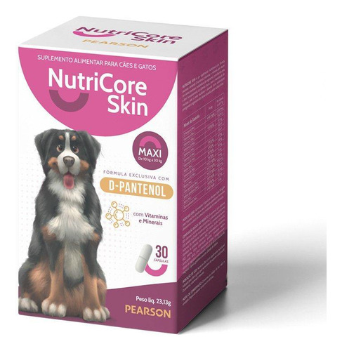 Suplemento Nutricore Skin Maxi Para Cães 30 Cápsulas