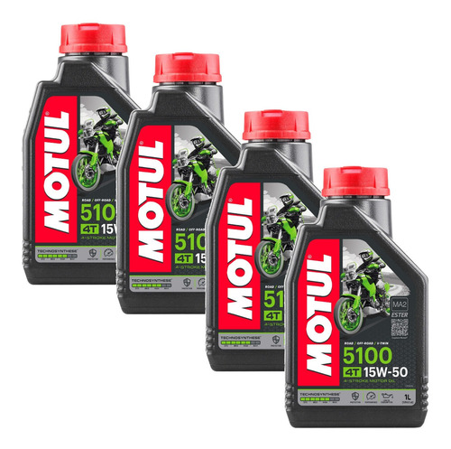 4 Litros Óleo Lubrificante Motul 5100 15w50 Semi Sintético