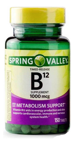 Vitamina B12 1000mcg Rápida Absorção 150un Spring Valley