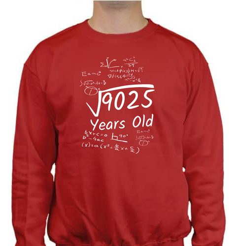 Sudadera Regalo Cumpleaños 95 Años - Raíz Cuadrada De 9025