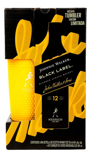 Johnnie Walker Black Label 750 Ml + Tumbler Edición Limitada
