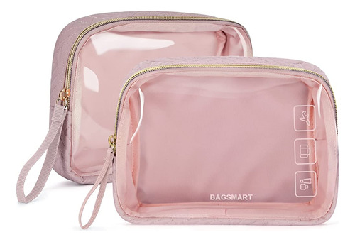 Bagsmart Tsa Approved Toiletry Bag, 2 Pack Clear Makeup Cosm