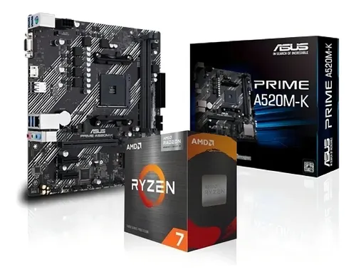 Combo Actualización Ryzen 7 5700g Con Video + Asus A520m K Color