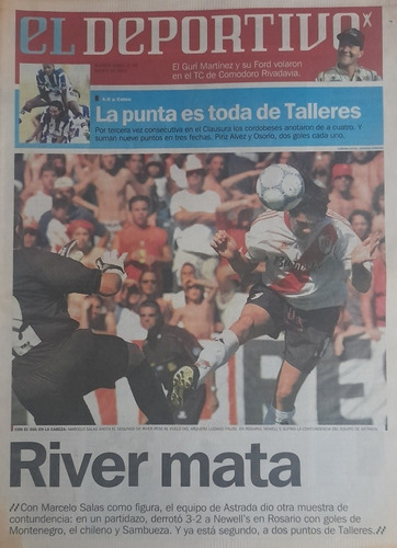 Clarin Deportivo 1/3/2004 Ñuls 2 River 3 ,talleres 4 Colon 0