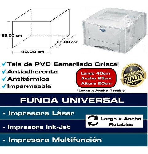 Funda Universal Impresora 40x25x20 Cm Hp Epson Brother Samsu