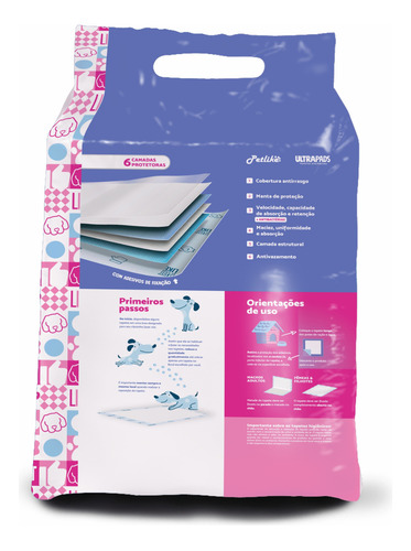 Tapete Higiênico Petlike Ultrapads Aroma Bebê 80x60cm 30 Uni