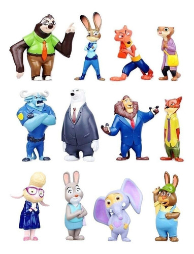 12pcs Zootopia Zootropolis Figura Modelo Juguete Regalo 8cm