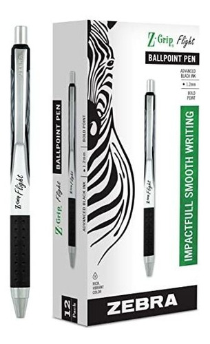 Zebra Pen Z-grip Vuelo Retráctil Bolígrafo, Bold Point, 1,2