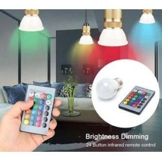 Imagem 2 de 6 de Lâmpada Led Rgb 3w Bivolt Controle Remoto