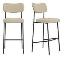 Comprar Kit 02 Banquetas Alta Melissa Bar Cozinha Bege Mila Mona