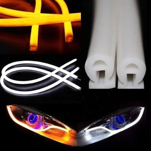 Tira Led Flexible 60cm Instalado Pestaña Led Cualquier Auto