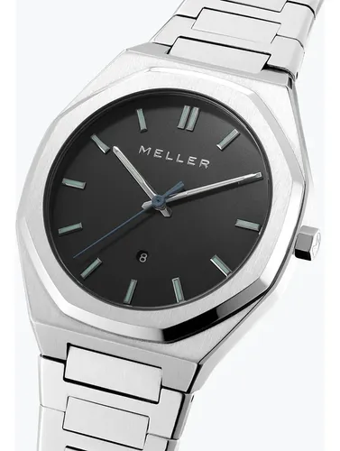 Reloj Daren Black Silver Calidad Premium Meller Color de la correa Plateado Color del bisel Plateado Color del fondo Negro