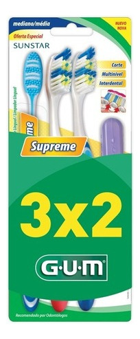 Cepillo de dientes GUM Clasica Supreme medio pack x 3 unidades