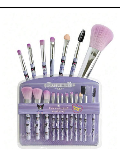 Conjunto De 12 Piezas Kuromi Set De Brochas Y Aplicadores Violeta
