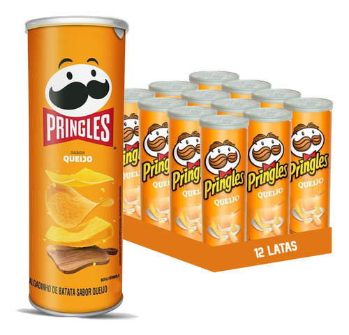 Batata Pringles Queijo 109g (12 Latas) Kit Chips Pringles