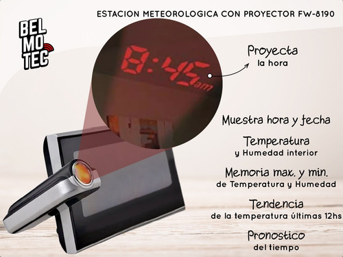 Imagen 5 de 10 de Despertador Digital Reloj Alarma Proyector Luz Despertadores