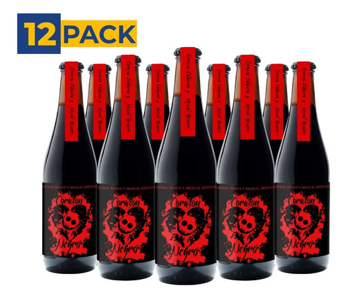 Cerveza Calavera Corazon Negro Caja 12 Bot 355ml