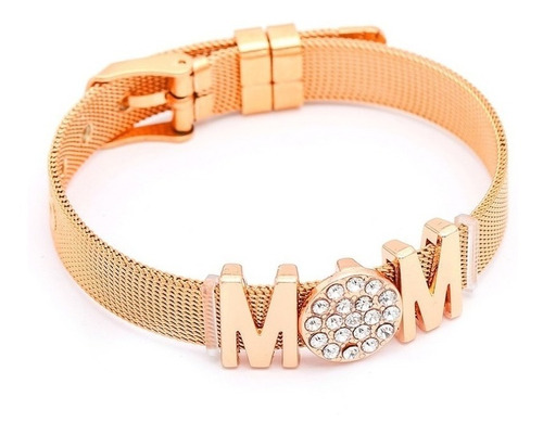 Pulsera De Correa Con Dijes De Palabra Mom