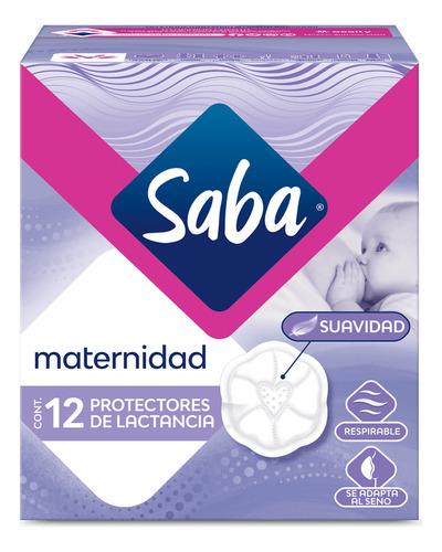 Protectores De Lactancia Maternidad 12 Piezas Suavidad Saba Índigo