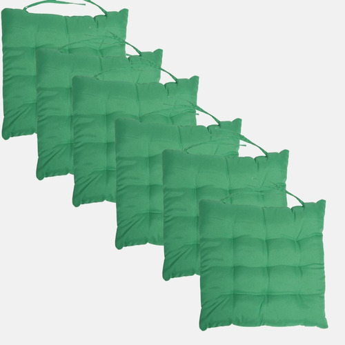 Jogo 6 Assentos Para Cadeira Futton 40x40 Cor Verde-bandeira-6pc