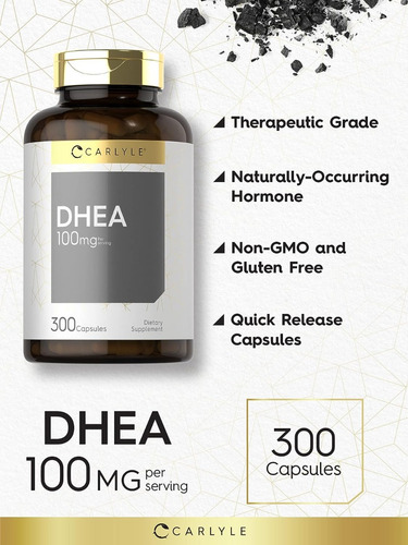 Dhea Deshidroepiandrosterona 100mg 300 Capsulas Eg T62