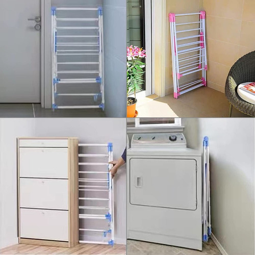 Imagen 10 de 10 de Tendedero De Ropa Perchero 3 Niveles Colgador Plegable
