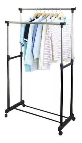 Organizador Rack Para Ropa Doble Ajustable Con Ruedas Aceron