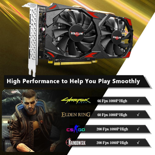 Tarjeta Gráfica Surallow Rx 580 8gb, 2048sp, Gddr5,256 Bit C