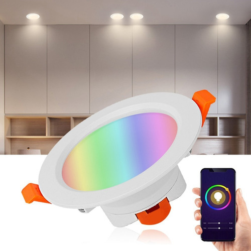 Imagen 2 de 9 de Foco Led Embutido Wifi Inteligente 220v 15w Blanco/color Rgb