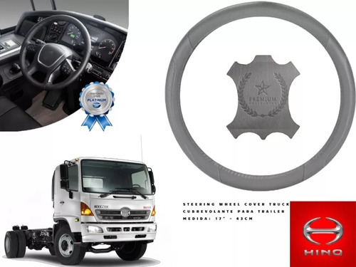 Cubrevolante Piel Gris Trailer Truck Hino 616 2015