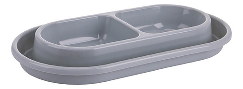 Juego De Tazones De Comida Y Agua, Alimentador De S Gris