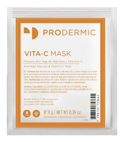 Vita-c Mask 11 Grs Prodermic Hidratación Caba