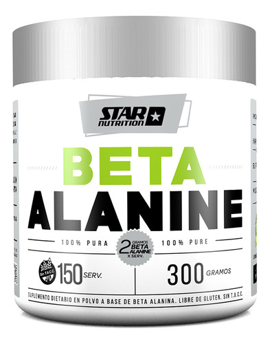 Star Nutrition Beta Alanine Carnosina 150 Servicios 300 Grs