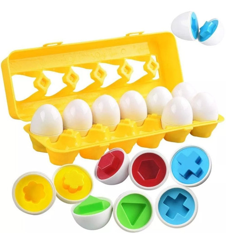 12 Huevos Montessori De Juguete Puzzle Para Niños Colores