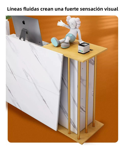 Escritorio Minimalista De Recepción Con Cajãón Para Oficina Marble