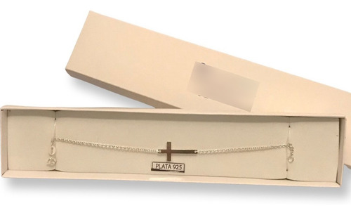 Imagen 3 de 4 de Pulseras Plata Hombre Mujer 925 Cruz Selladas Con Garantia