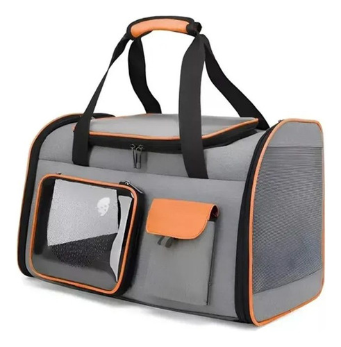 Bolso Transportador Mascotas Naranja Resistente Seguro