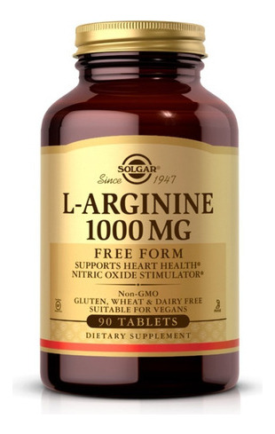 L-arginine 1000mg Solgar 90tab Sabor Unflavored