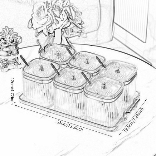 Caja De Condimentos, Botes De Condimentos, Tarros De Claro