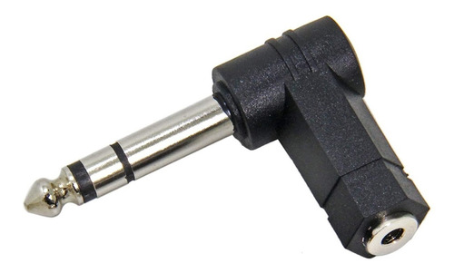 Ficha Adaptador Jack 3.5 Stereo - Plug 6.5 Stereo En Angulo