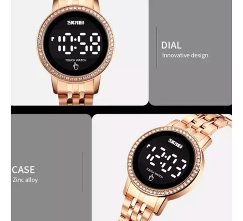 Reloj Electrónico Led Digital Mujer Skmei 1669 Correa Acero